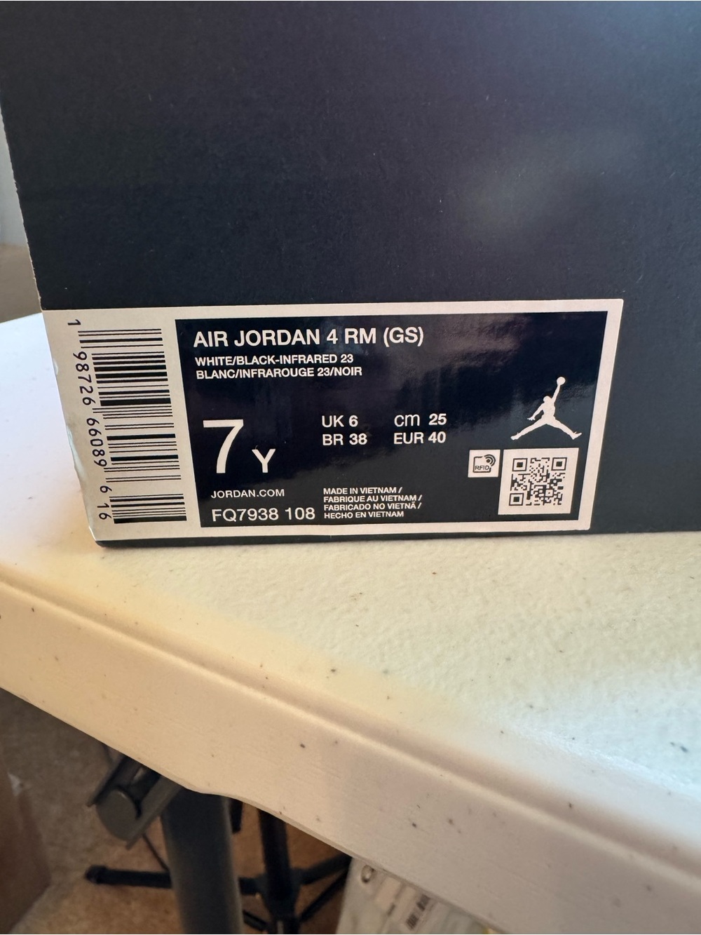 Jordan 4 RM White Light Smoke Grey Black (GS) - Picture 8 of 8